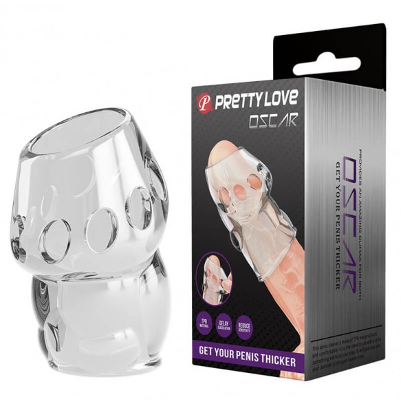 PRETTY LOVE - OSCAR Glans Exposed Penis Sleeve (Transparent)